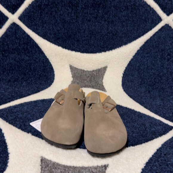 Birkenstock Boston Clog Suede Sandal Taupe Women’s Size 7 , 8 And 9 - Picture 2 of 6